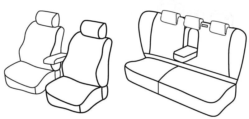 Set coprisedili Superior - Grigio/Nero - su misura per Mercedes Classe C 4p (05/00>01/07) dal 4/2004