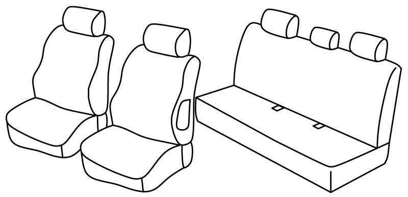 Set coprisedili Superior - Grigio/Nero - su misura per Mercedes Classe C 4p (02/07>02/14)