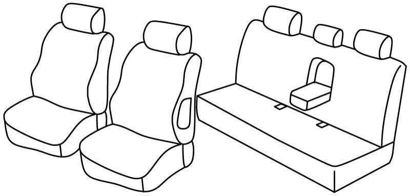 Set coprisedili Superior - Grigio/Nero - su misura per Mercedes Classe C 4p (02/07>02/14)