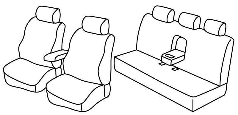 Set coprisedili Superior - Nero/Grigio - su misura per Mercedes Classe E 4p (03/02>02/09) No Sport