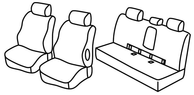Set coprisedili Superior - Nero/Rosso - su misura per Mercedes Classe E 4p (03/09>06/16)