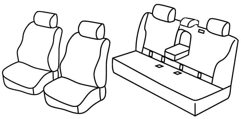 Set coprisedili Superior - Nero/Blu - su misura per Mercedes Classe E 4p (03/09>06/16)