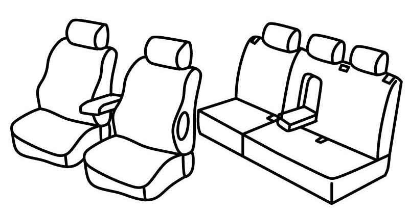 Set coprisedili Superior - Nero/Grigio - su misura per Mercedes Classe E sw (03/03>08/09) dal 2006