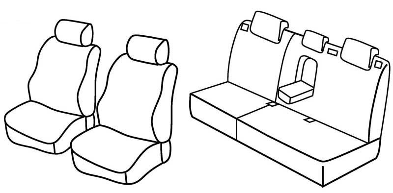 Set coprisedili Superior - Nero/Blu - su misura per Mercedes ML (07/05>12/15)