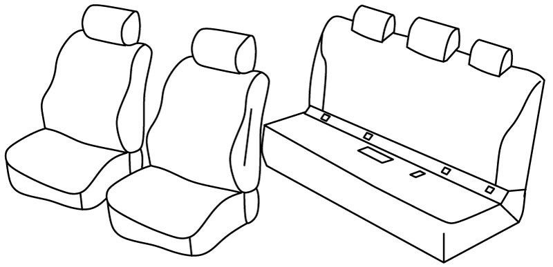 Set coprisedili Superior - Nero/Grigio - su misura per Mercedes Classe C 4p (03/14>05/21)