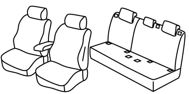 Set coprisedili Superior - Grigio/Nero - su misura per Mercedes Classe A 5p (10/12>05/18)