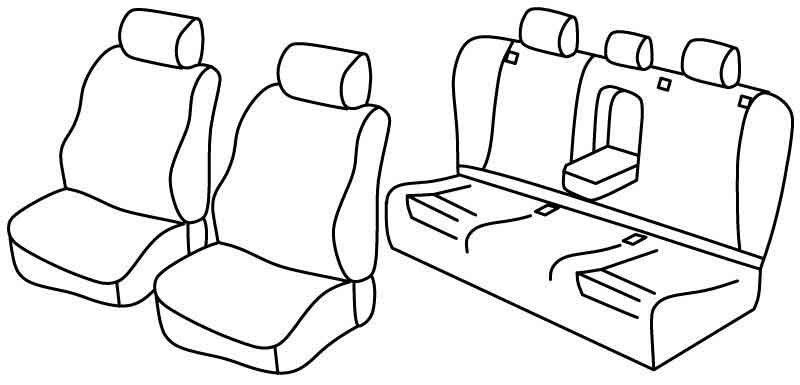 Set coprisedili Superior - Nero/Blu - su misura per Mercedes Classe C sw (01/08>08/14)