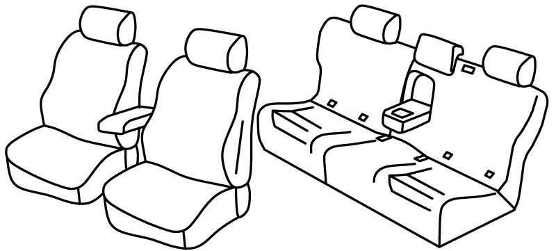 Set coprisedili Superior - Grigio/Nero - su misura per Mercedes GLE 5p (07/15>12/18)