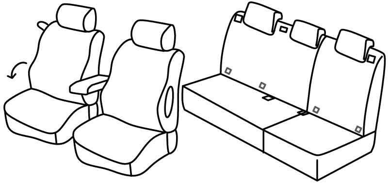 Set coprisedili Superior - Grigio/Nero - su misura per Mercedes Classe B (05/05>09/11)