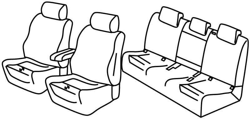 Set coprisedili Superior - Nero/Grigio - su misura per Mercedes GLB (11/19>)