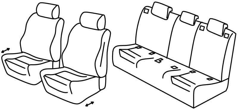 Set coprisedili Superior - Nero/Blu - su misura per Mercedes Classe A 5p (06/18>)