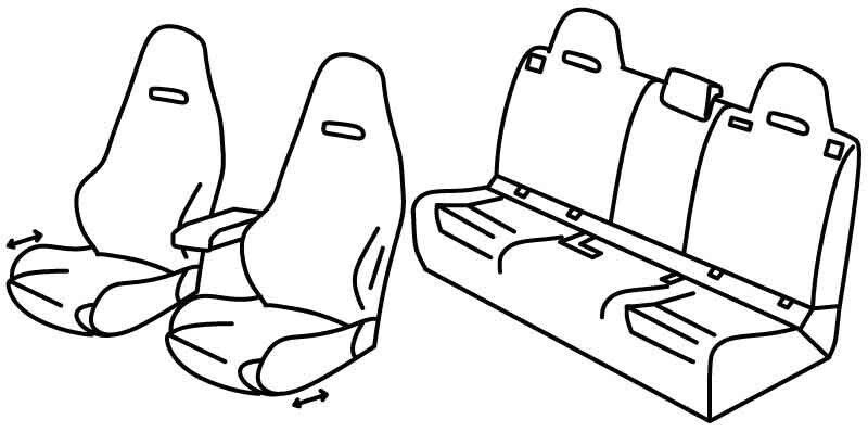 Set coprisedili Superior - Nero/Blu - su misura per Mercedes Classe A 5p (06/18>) AMG Automatic