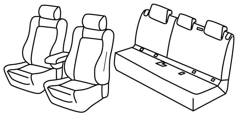 Set coprisedili Superior - Nero/Grigio - su misura per Mercedes GLA (03/14>03/20)