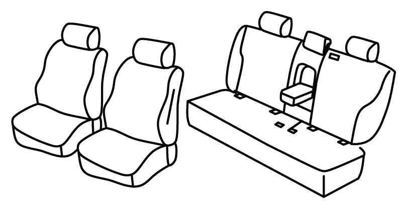 Set coprisedili Superior - Nero/Grigio - su misura per Mercedes Classe E sw (12/16>08/20)
