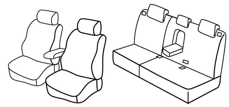 Set coprisedili Superior - Nero/Rosso - su misura per Mitsubishi Outlander (02/07>09/12)