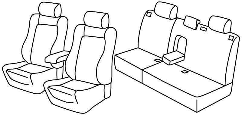 Set coprisedili Superior - Nero/Rosso - su misura per Mitsubishi Outlander (02/07>09/12)