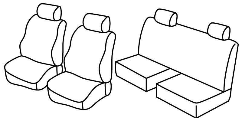 Set coprisedili Superior - Nero/Grigio - su misura per Mitsubishi L200 Club Cab (01/05>08/15)