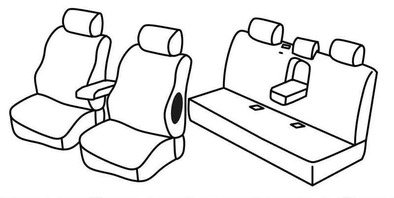 Set coprisedili Superior - Nero/Grigio - su misura per Mitsubishi L200 Double Cab (11/19>)