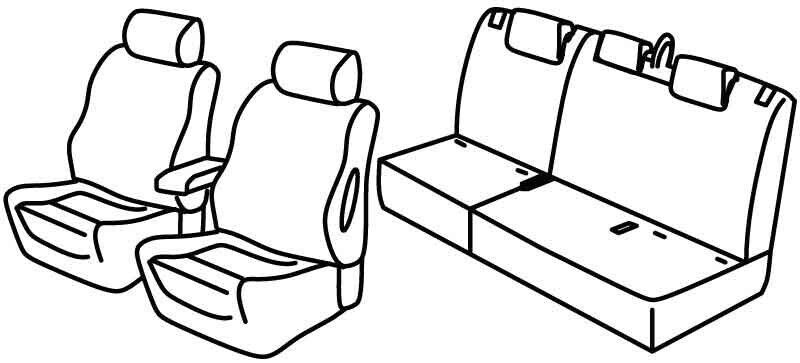 Set coprisedili Superior - Nero/Blu - su misura per Mitsubishi Eclipse Cross (01/18>)