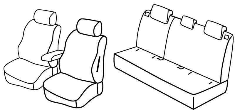 Set coprisedili Superior - Nero/Blu - su misura per Nissan Qashqai (03/07>01/14)