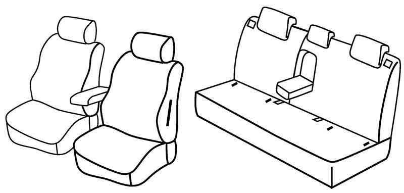 Set coprisedili Superior - Nero/Rosso - su misura per Nissan Qashqai (03/07>01/14)