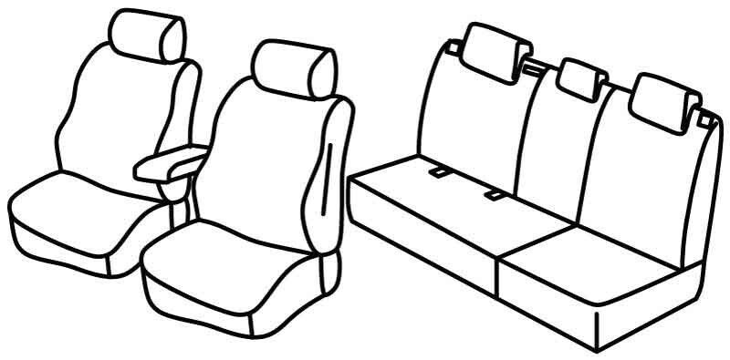 Set coprisedili Superior - Nocciola - su misura per Nissan Qashqai+2 (09/08>01/14)