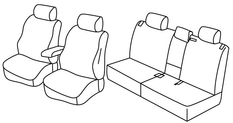 Set coprisedili Superior - Nero/Grigio - su misura per Nissan X-Trail (06/14>)