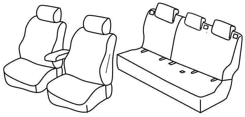 Set coprisedili Superior - Nero/Grigio - su misura per Nissan Qashqai (02/14>07/17) Visia