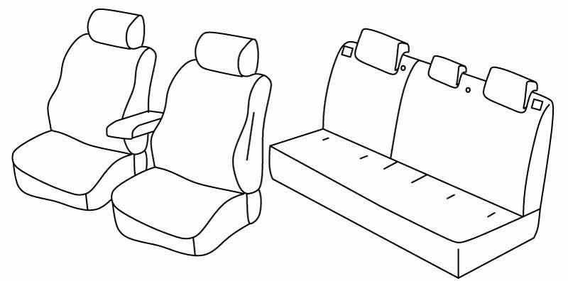 Set coprisedili Superior - Grigio/Nero - su misura per Mitsubishi Lancer 4p (07/08>12/11)
