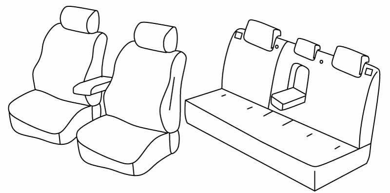 Set coprisedili Superior - Grigio/Nero - su misura per Mitsubishi Lancer 4p (07/08>12/11)