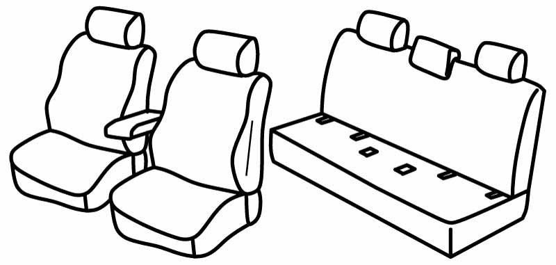 Set coprisedili Superior - Grigio/Nero - su misura per Nissan Navara 4p (08/14>)