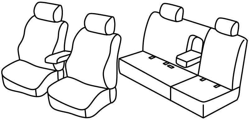 Set coprisedili Superior - Grigio/Nero - su misura per Nissan Navara 4p (01/05>07/14) Dal 2008