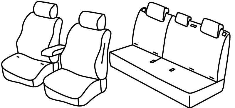 Set coprisedili Superior - Nero/Rosso - su misura per Nissan Leaf (09/17>)
