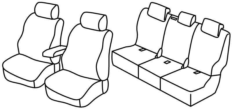 Set coprisedili Superior - Nero/Grigio - su misura per Nissan Pathfinder (03/05>09/10)