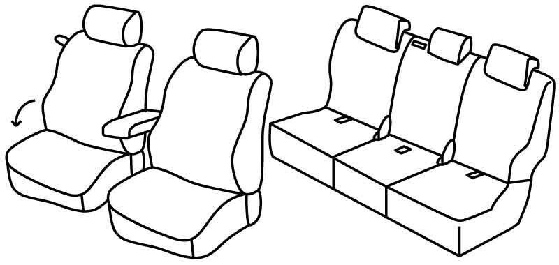 Set coprisedili Superior - Nero/Blu - su misura per Nissan Pathfinder (03/05>06/14)