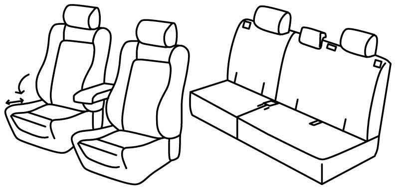 Set coprisedili Superior - Nero/Grigio - su misura per Opel Antara (11/06>05/17)