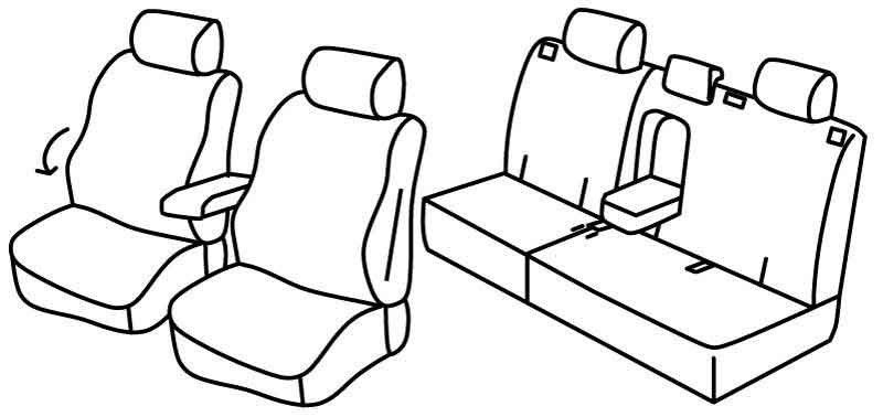Set coprisedili Superior - Nero/Grigio - su misura per Opel Antara (11/06>05/17)