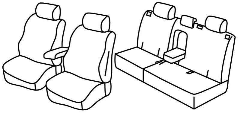 Set coprisedili Superior - Nero/Grigio - su misura per Opel Antara (11/06>05/17)