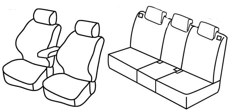 Set coprisedili Superior - Nero/Rosso - su misura per Opel Meriva (05/10>01/14) Selection, Enjoy, Cosmo