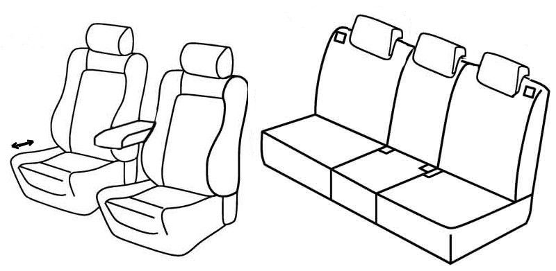 Set coprisedili Superior - Grigio/Nero - su misura per Opel Meriva (05/10>01/14) ARG