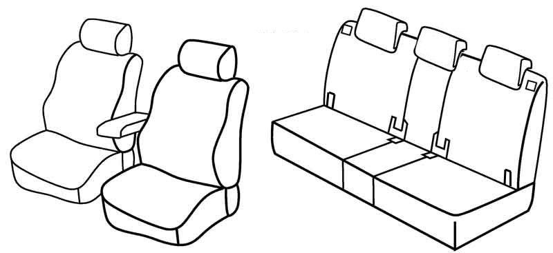 Set coprisedili Superior - Nero/Rosso - su misura per Opel Meriva (02/14>05/17)