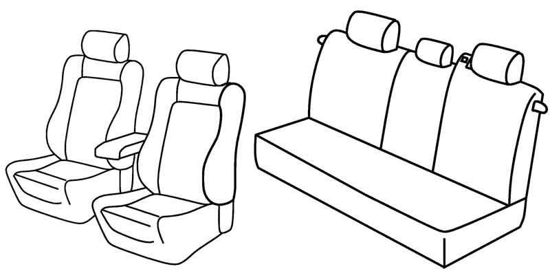 Set coprisedili Superior - Grigio/Nero - su misura per Opel Zafira (09/05>10/11)  - Opel Zafira One (11/11>07/15)