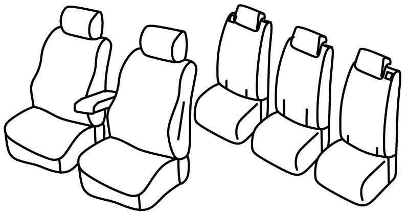 Set coprisedili Superior - Nero/Rosso - su misura per Opel Zafira Tourer (11/11>12/19) Enjoy