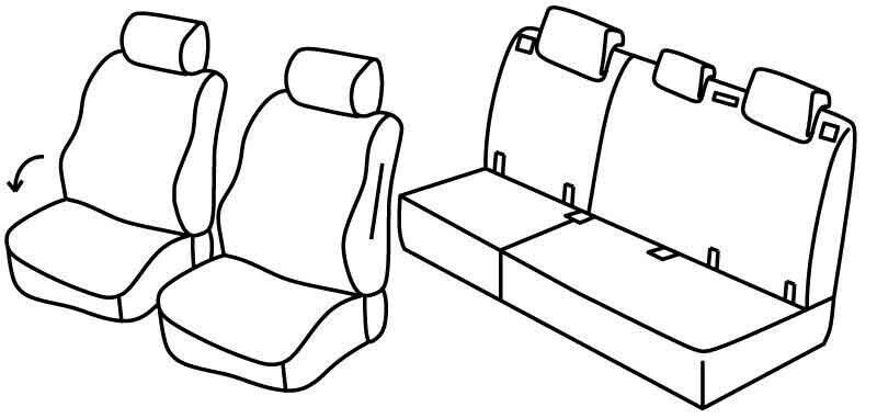 Set coprisedili Superior - Nero/Rosso - su misura per Opel Mokka (11/12>03/16)  - Opel Mokka X (04/16>12/19)