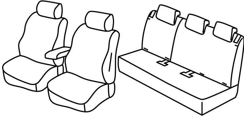 Set coprisedili Superior - Nero/Grigio - su misura per Opel Crossland X (06/17>)