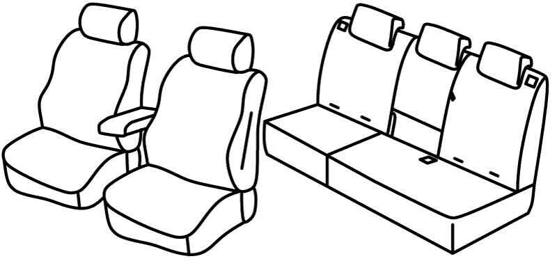 Set coprisedili Superior - Nero/Grigio - su misura per Opel Crossland X (06/17>) Innovation