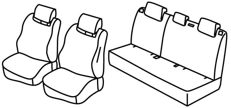 Set coprisedili Superior - Nero/Rosso - su misura per Opel Mokka (11/20>)