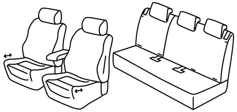 Set coprisedili Superior - Nero/Grigio - su misura per Opel Crossland X (06/17>)