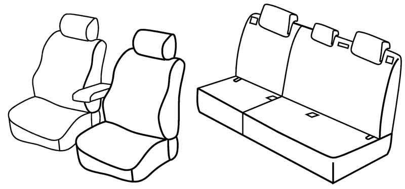 Set coprisedili Superior - Nero/Blu - su misura per Peugeot 308 5p (09/07>09/13)