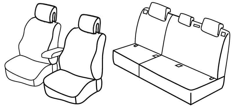 Set coprisedili Superior - Nero/Blu - su misura per Peugeot 308 5p (09/07>09/13)